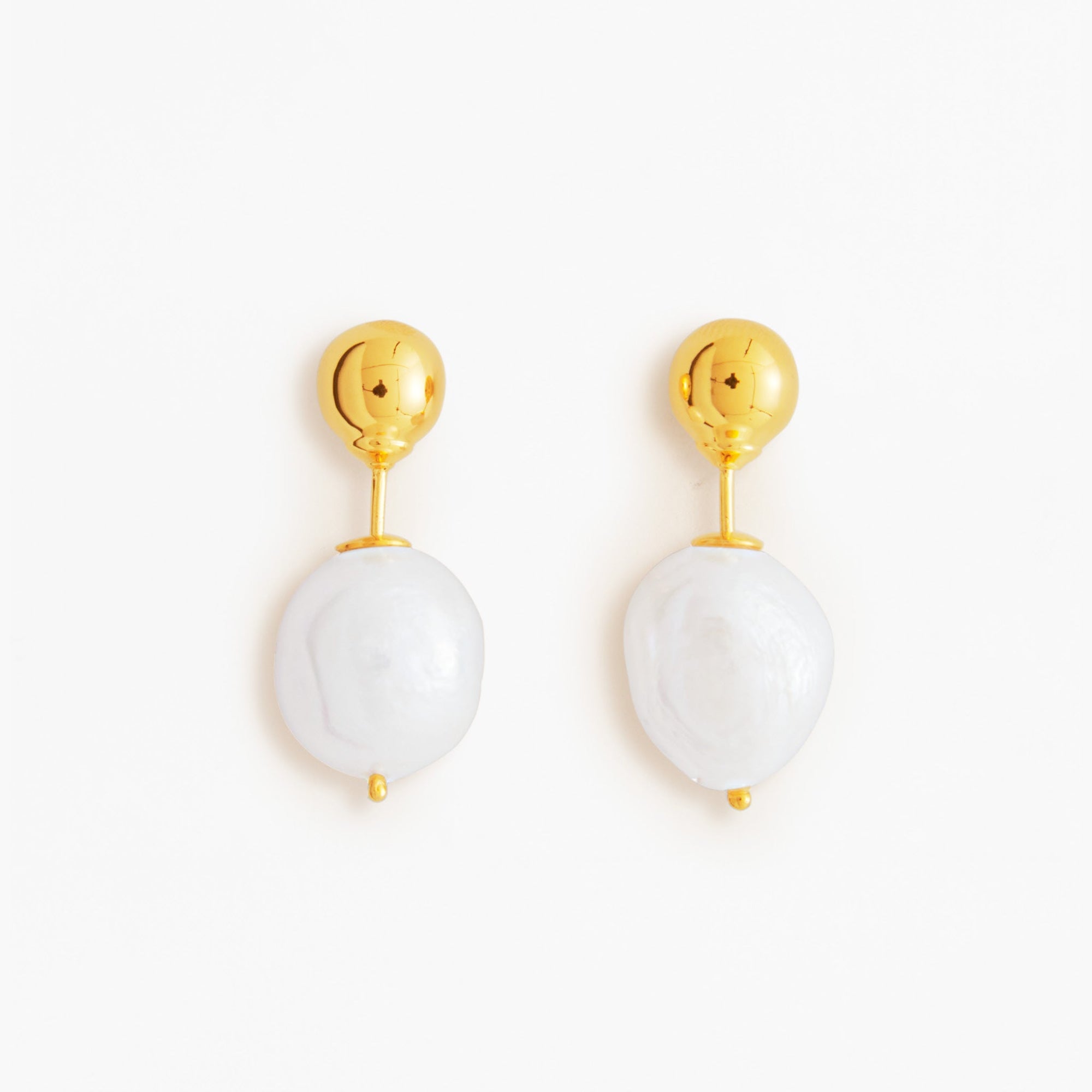Pin Earrings | 18K Gold-Plated on Sterling Silver | Freshwater Pearls