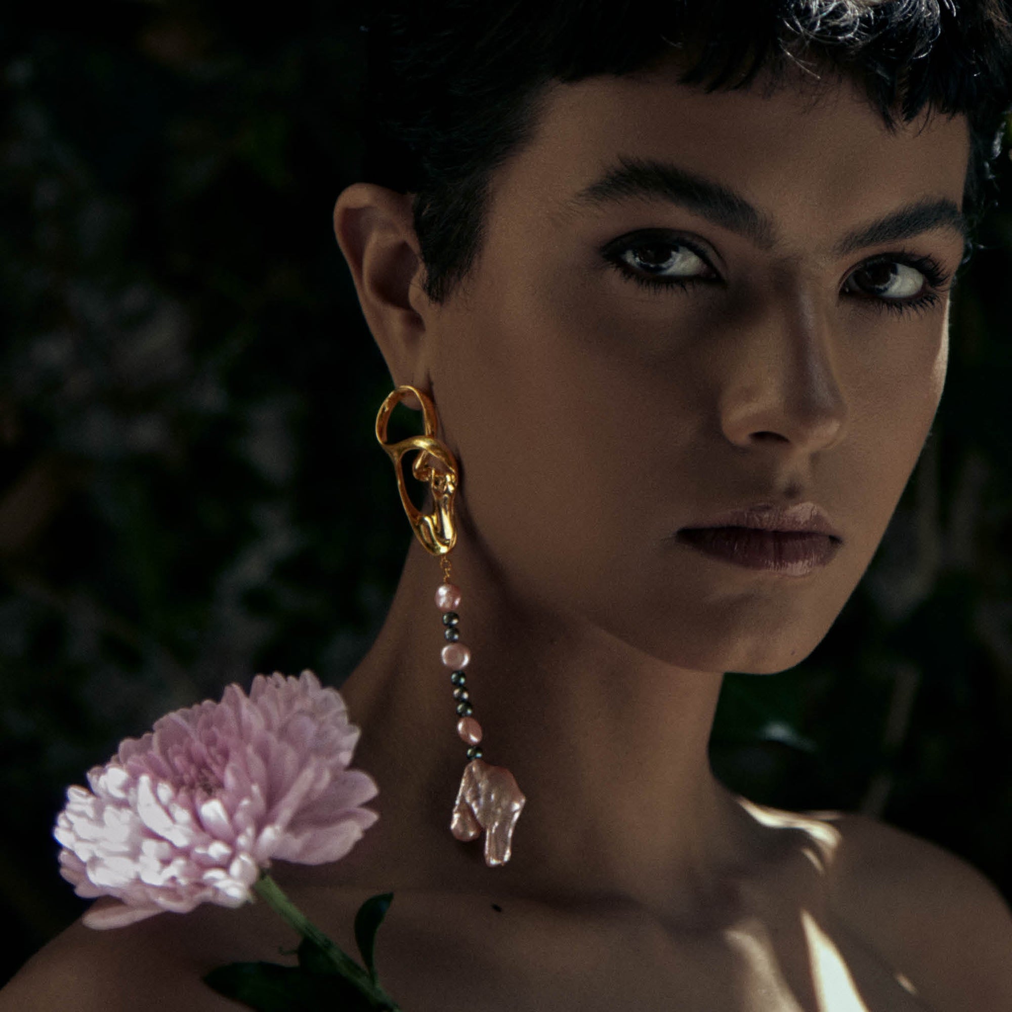 Stellar Earring | 18K Gold-Plated on Brass | Freshwater Pearls