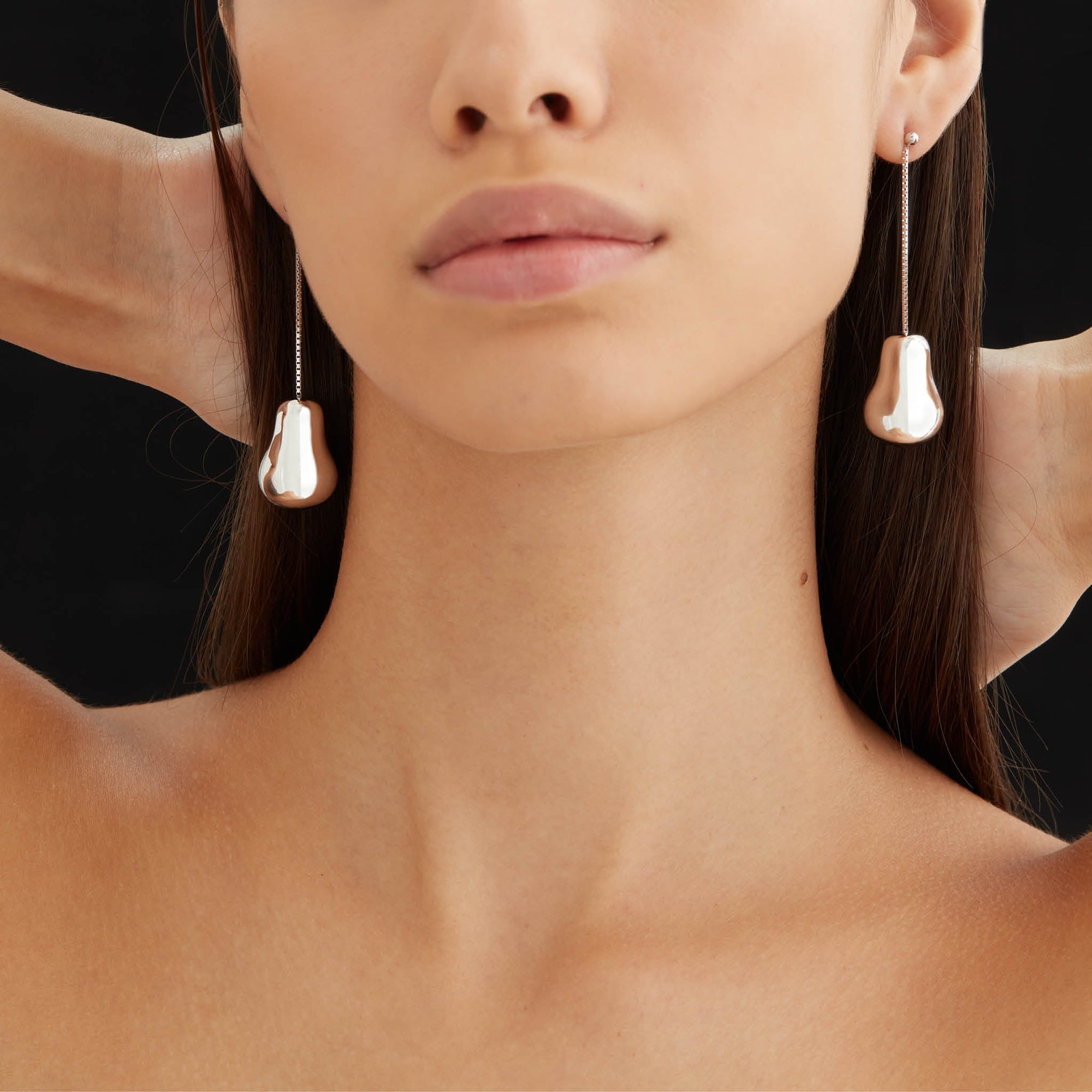 Pear Earrings | Sterling Silver