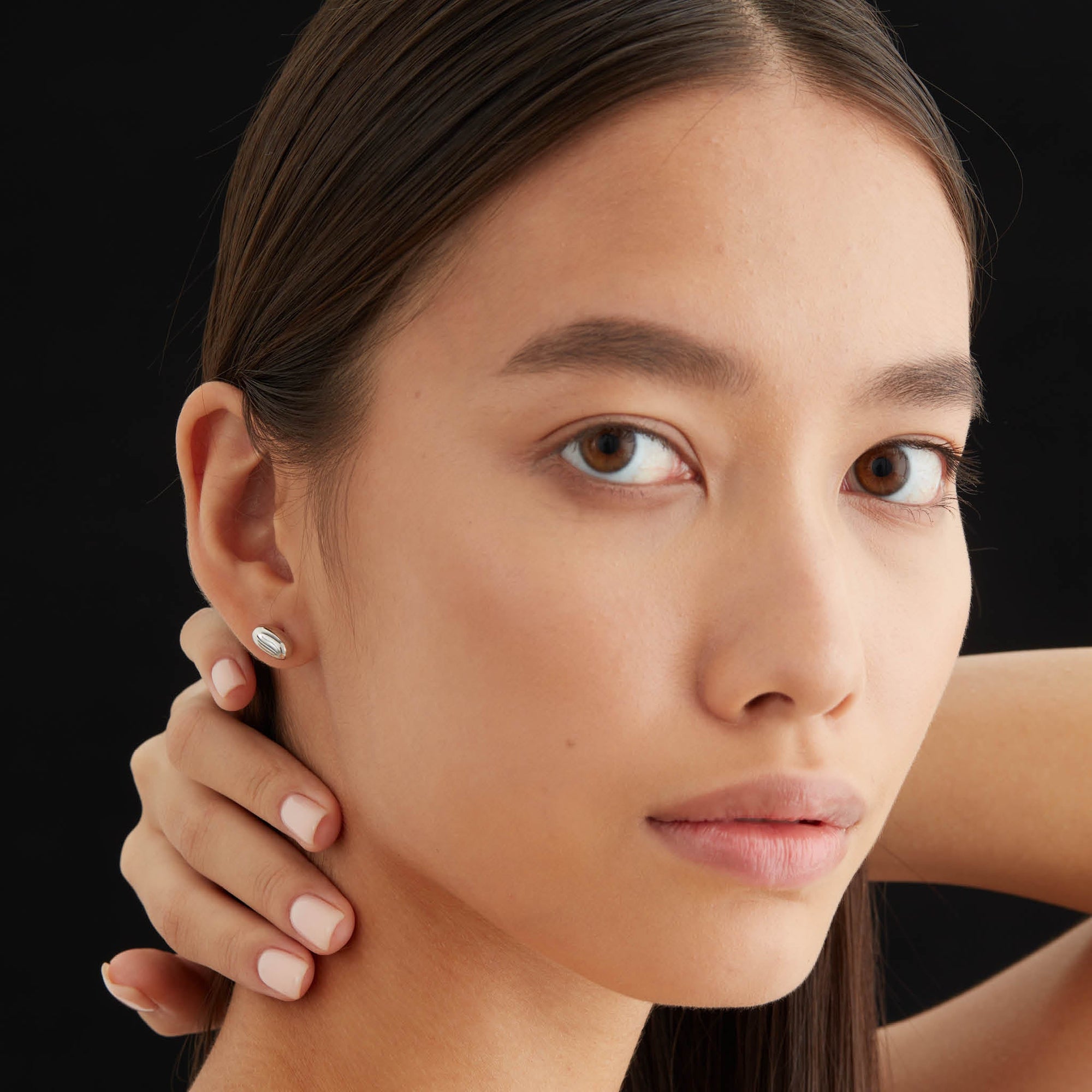 Mini Bean Earrings | Sterling Silver