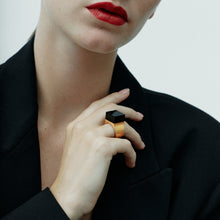 Vector Ring | 18K Gold-Plated on Brass | Onyx