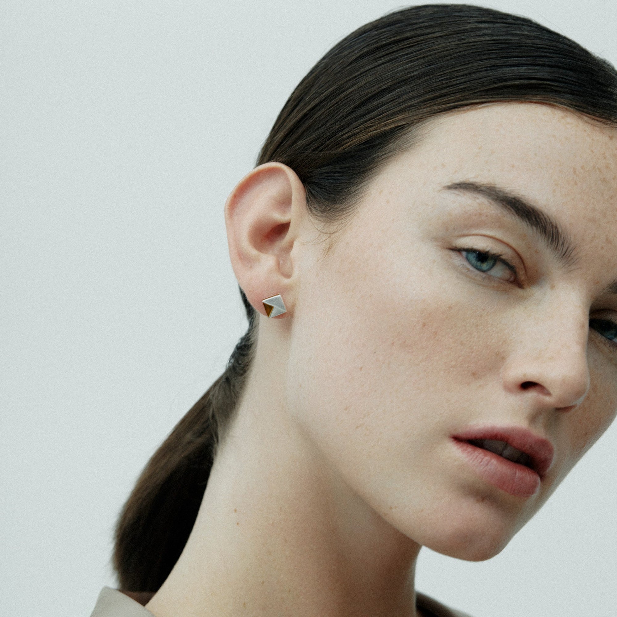 Chip Earrings | Sterling Silver | Smoky Quartz