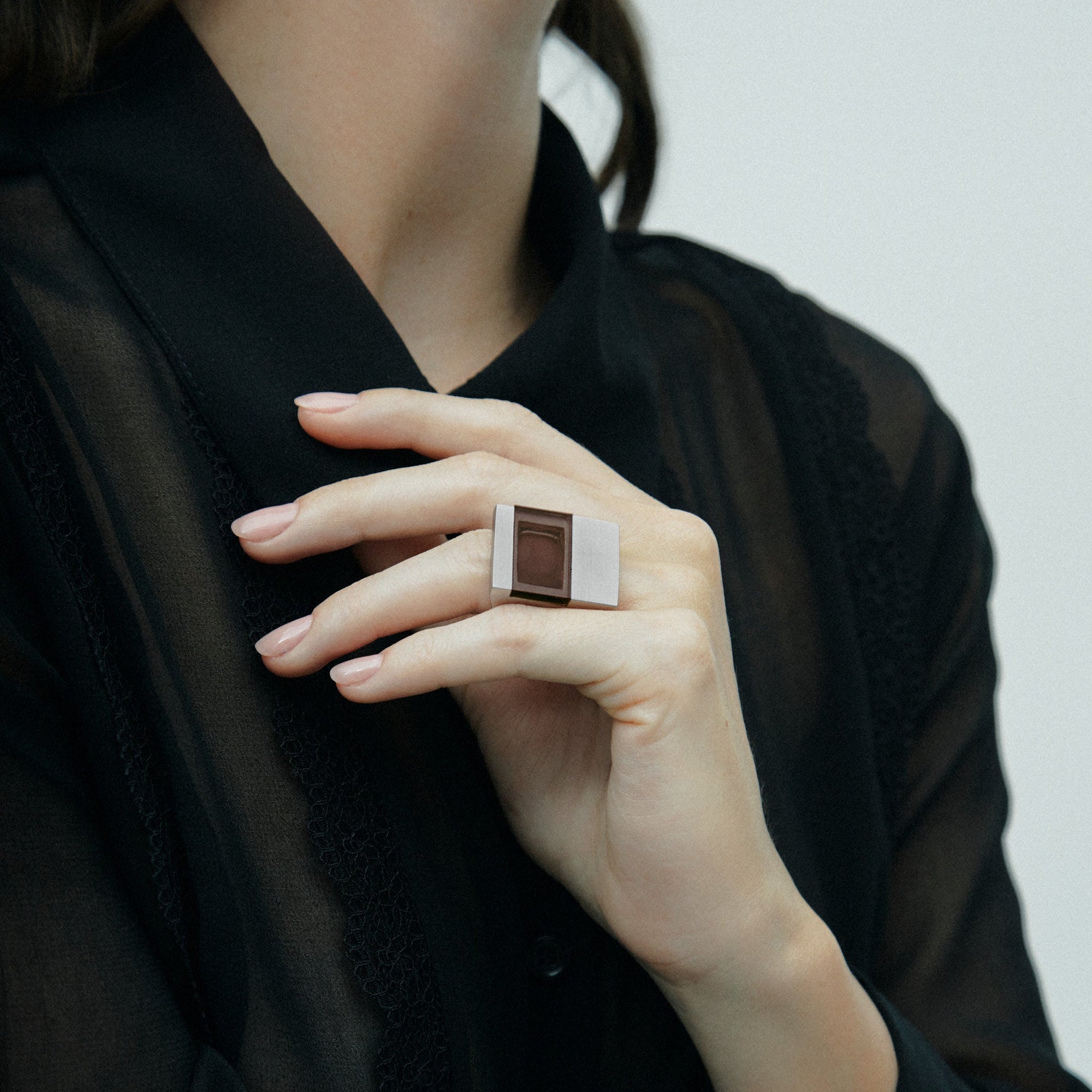 Icarus Ring | Sterling Silver | Smokey Quartz