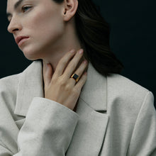 Pixel Ring | 18K Gold-Plated on Brass | Onyx