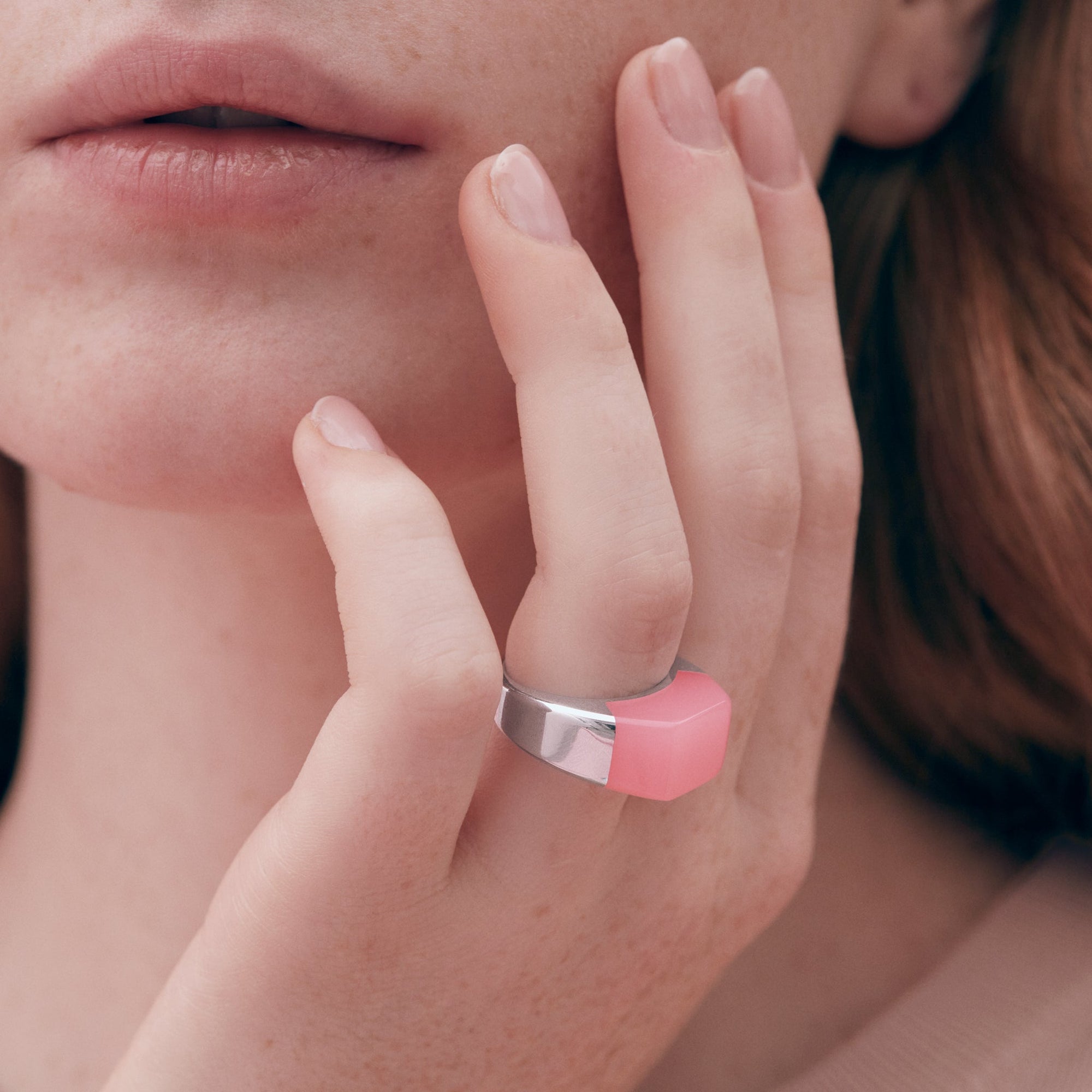 Sello Ring | Sterling Silver | Pink