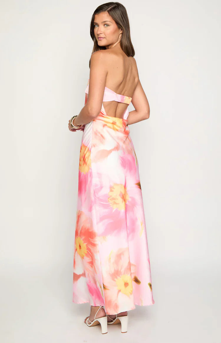 Maiah Floral Print Maxi Dress | Pink