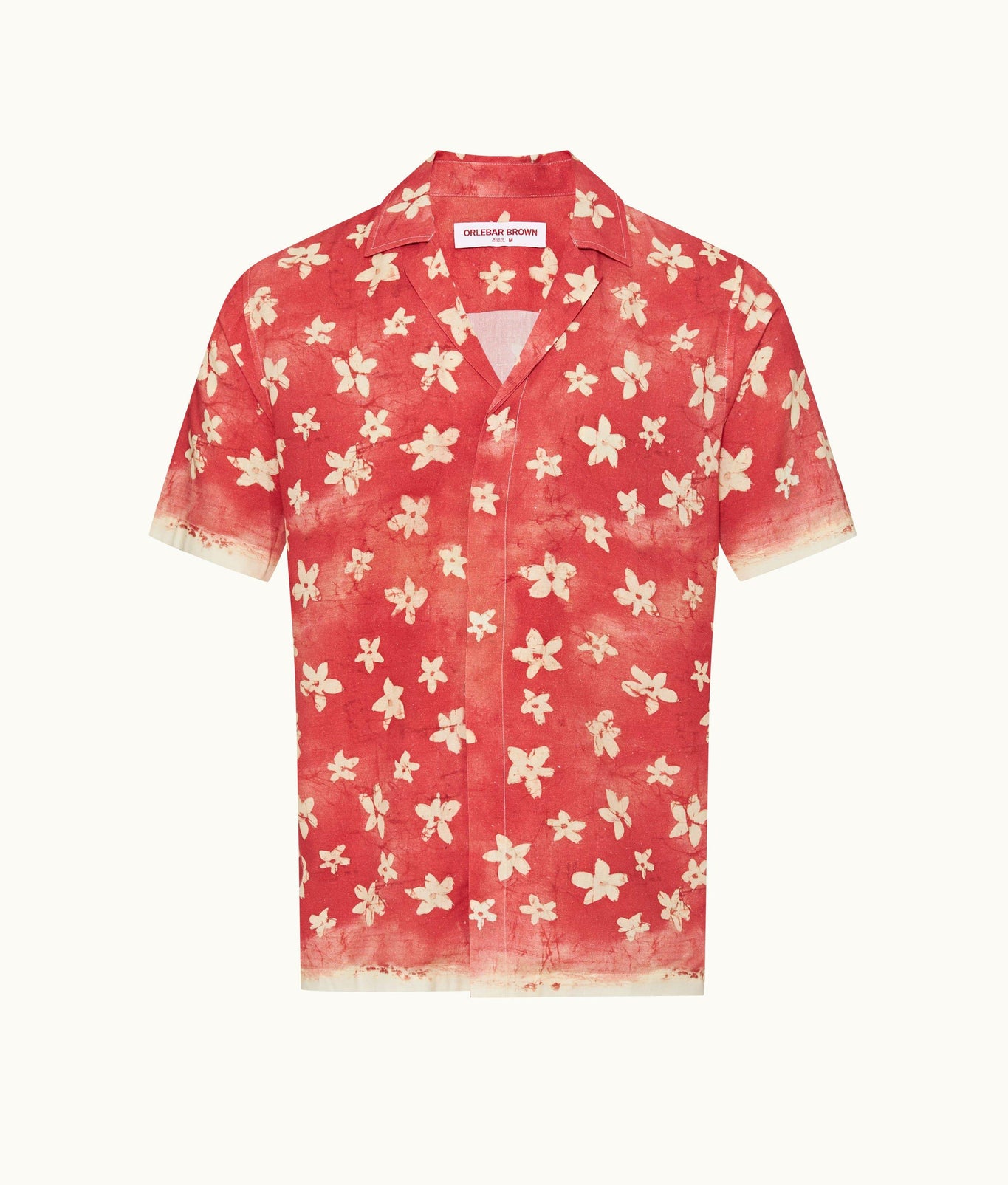 Maitan Budding Life Print Relaxed Fit Capri Collar Shirt | Cinnamon Summer Red