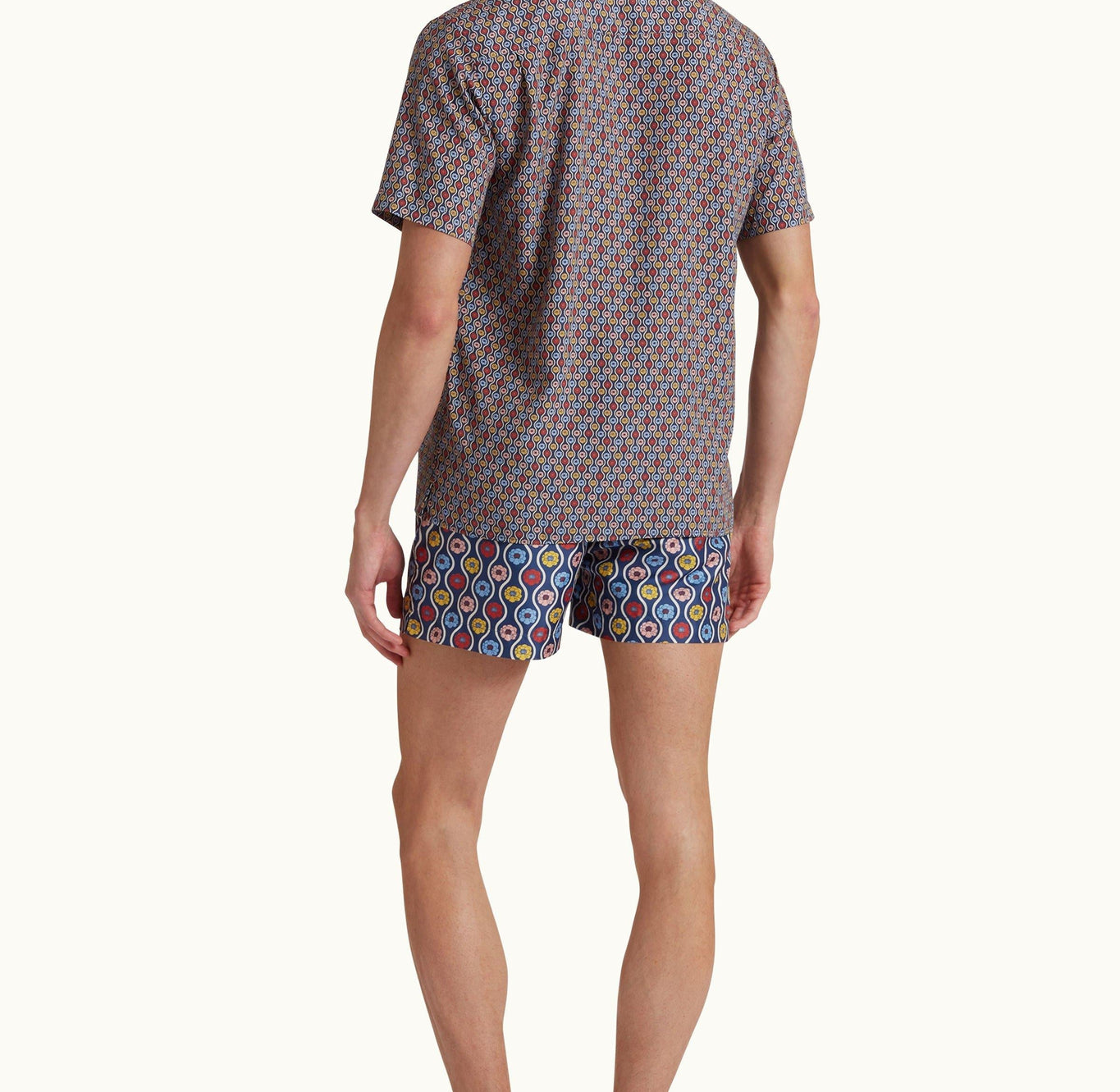 Maitan Whitsun Print Relaxed Fit Capri Collar Shirt | Midnight Navy