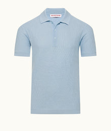 Maranon Dream Classic Fit Mercerised Cotton Polo Shirt | Powdered Sky