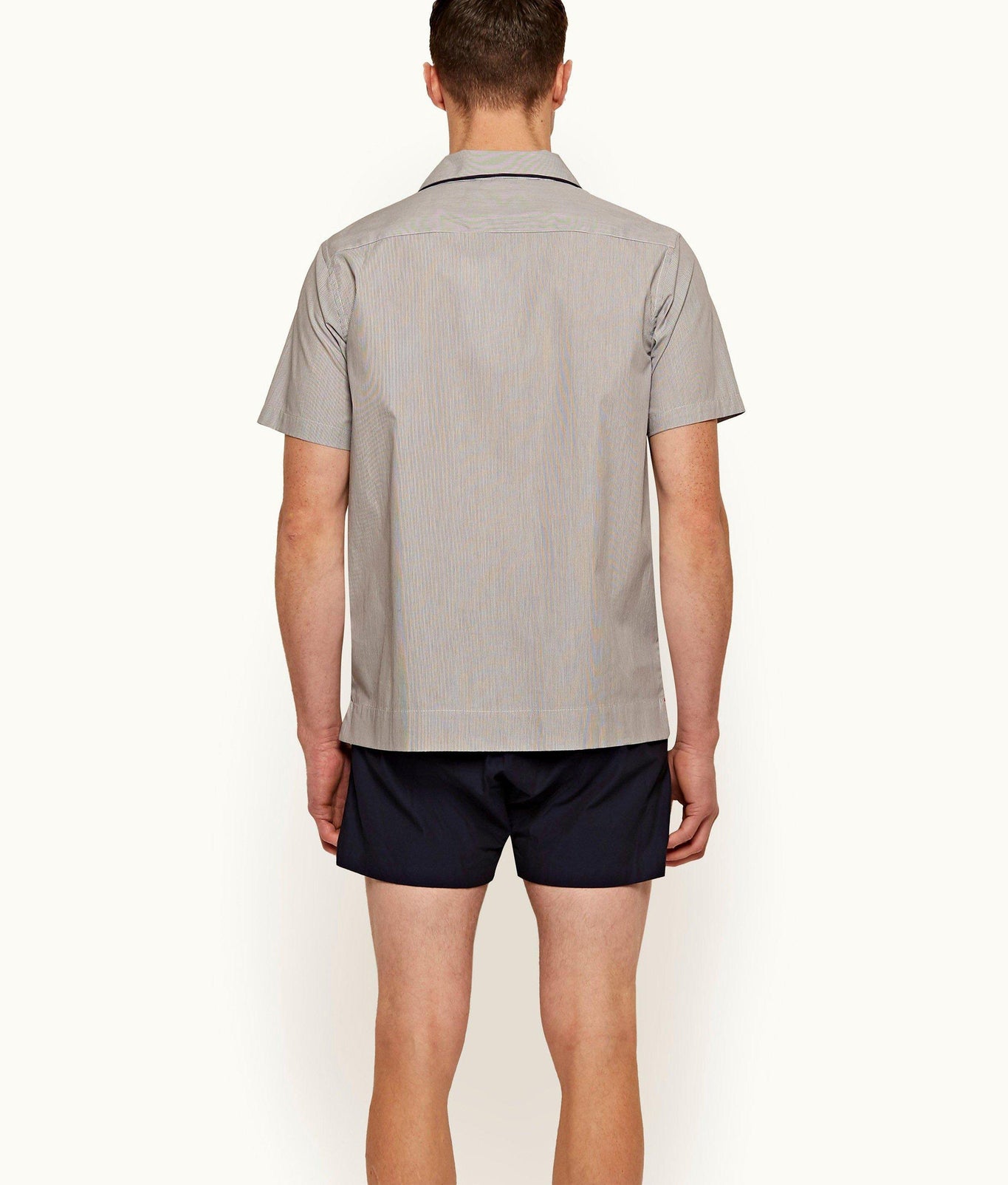 Marne Relaxed Fit Cotton Lounge Shirt | Navy/White Stripe