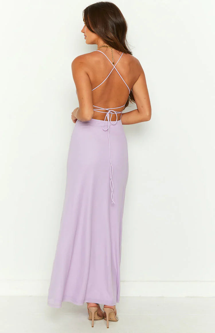 Masie Mesh Maxi Dress | Lilac