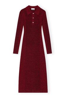 Melange Rib Polo Dress | High Risk Red