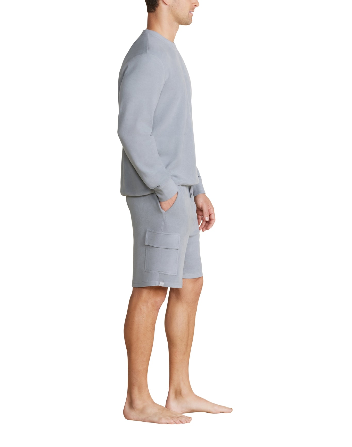 Men | MC s Brushed Fleece Split Neck Pullover | Moonbeam