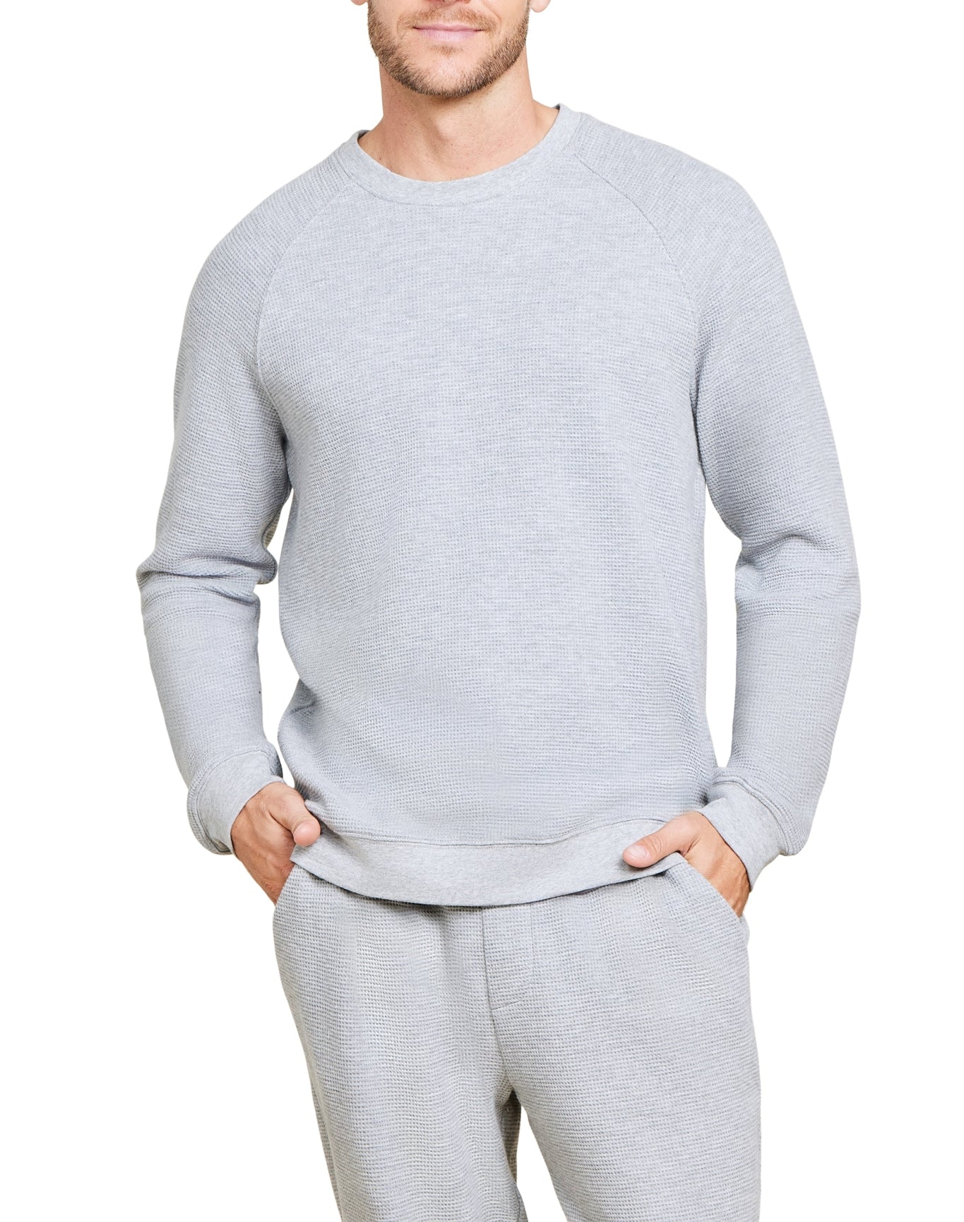 Men | MC s Waffle Knit Raglan Pullover | Carbon