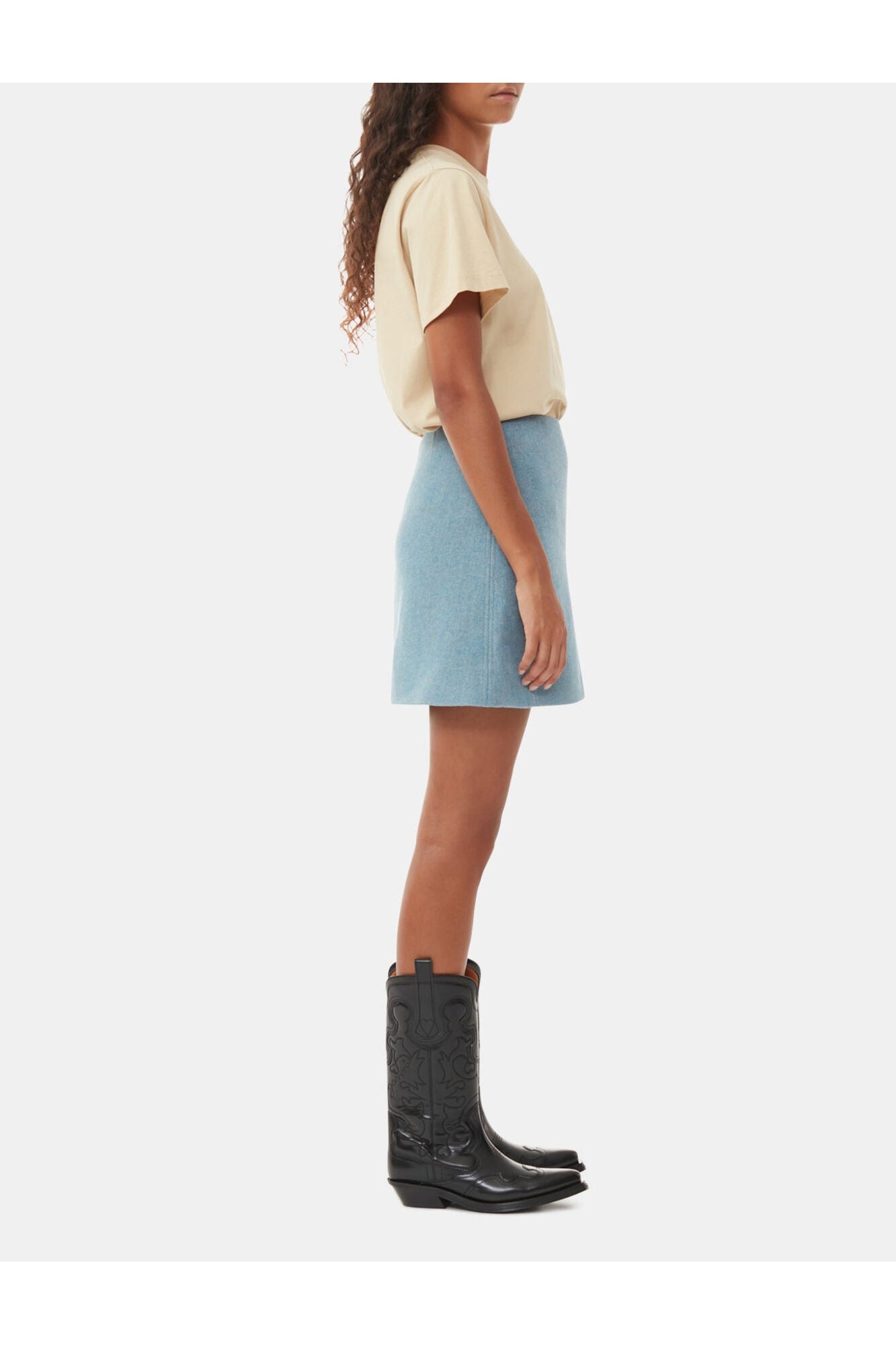 Mid Shaft Embroidered Western Boots | Black/Black