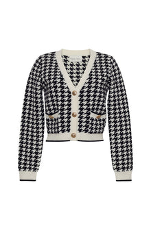 Mirna Cardigan | Houndstooth Black