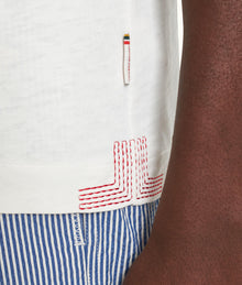 Montrose Classic Fit 3-Button Placket Cotton-Linen T-Shirt | Thasos Beach