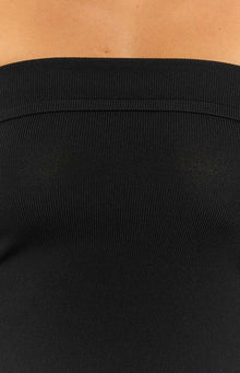 Mordani Knit Strapless Top | Black