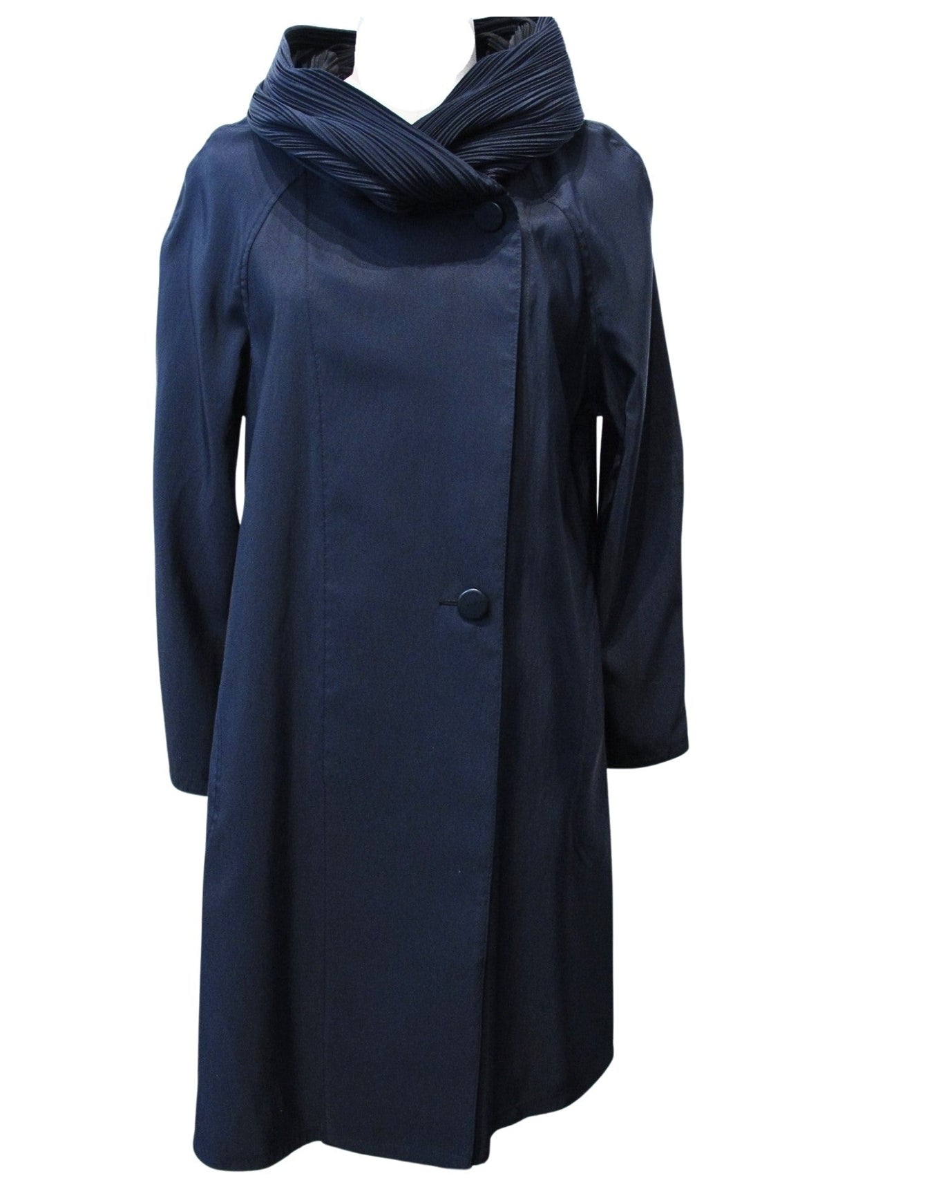 Mycra Pac | Women | Reversible Raincoat With Signature Pleated Hood (Tea Length) | Twilight