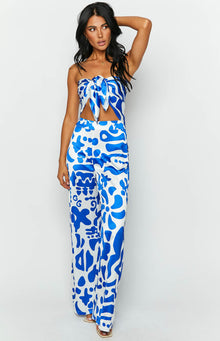 Mykonos Print Pants | Blue