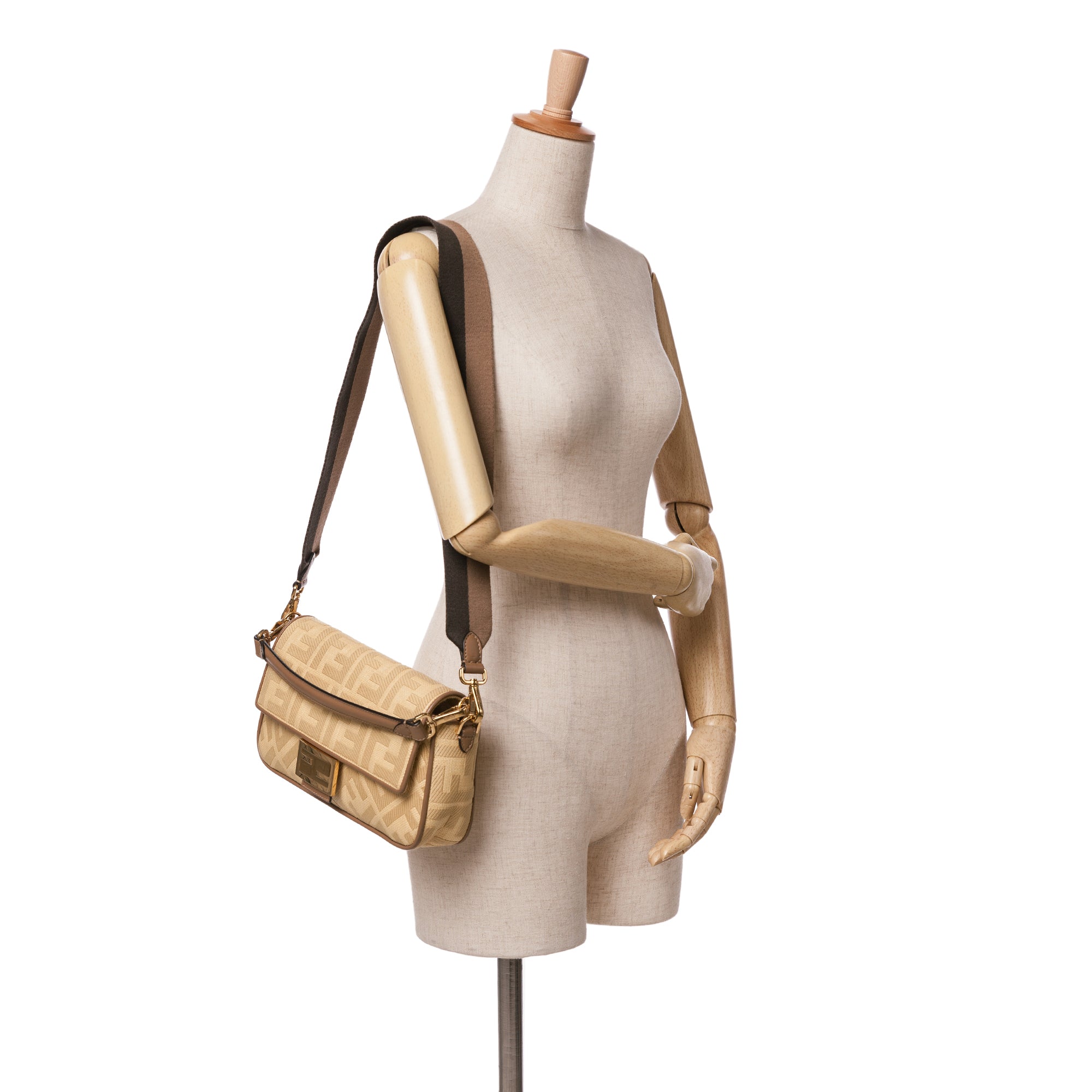 Fendi | Pre-Owned Zucca Embroidered Canvas Baguette Satchel | Yellow