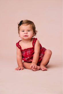 Baby Nadiana Tartan Pinafore | Cheery Red