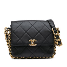 Chanel | Pre-Owned Small Quilted Calfskin Framing Chain Flap | Black