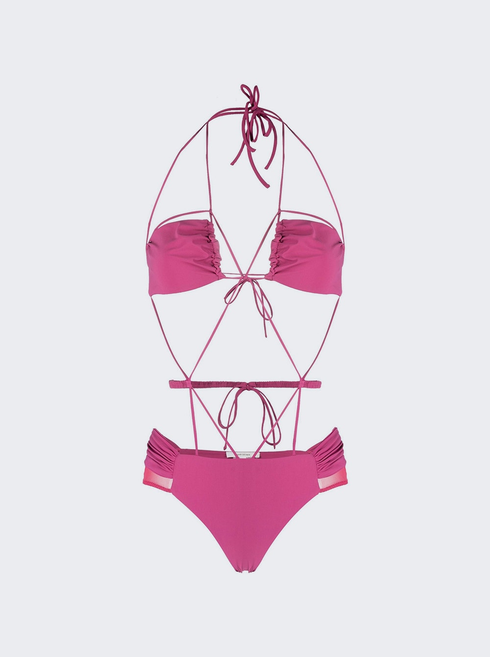 Women | Nensi Dojaka | Gathered Bra Swimsuit With Ruched Belt | Peonia Pink