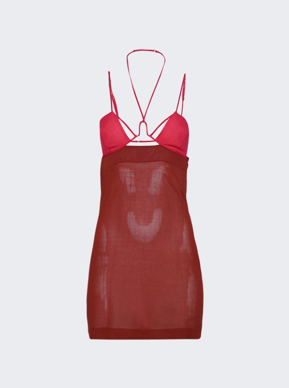 Women | Nensi Dojaka | U Wire Bra Mini Dress | Burnt Tangerine & Hot Pink