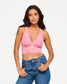 Pink Bralette - Never Say Never Plungie Longline Bralette