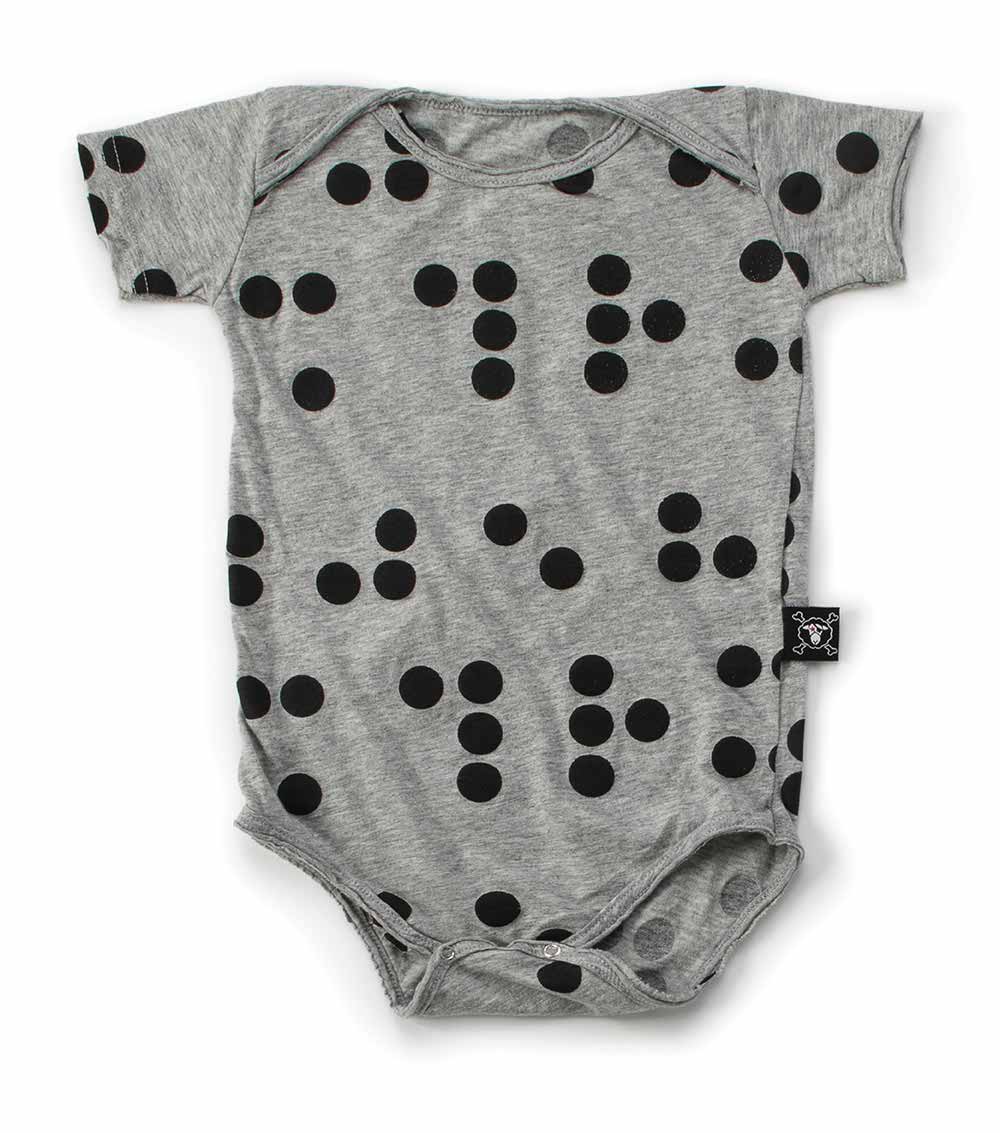 Kid | Braille Onesie | Heather Grey