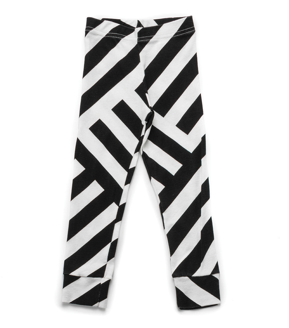 Kid | Striped Leggings | Black