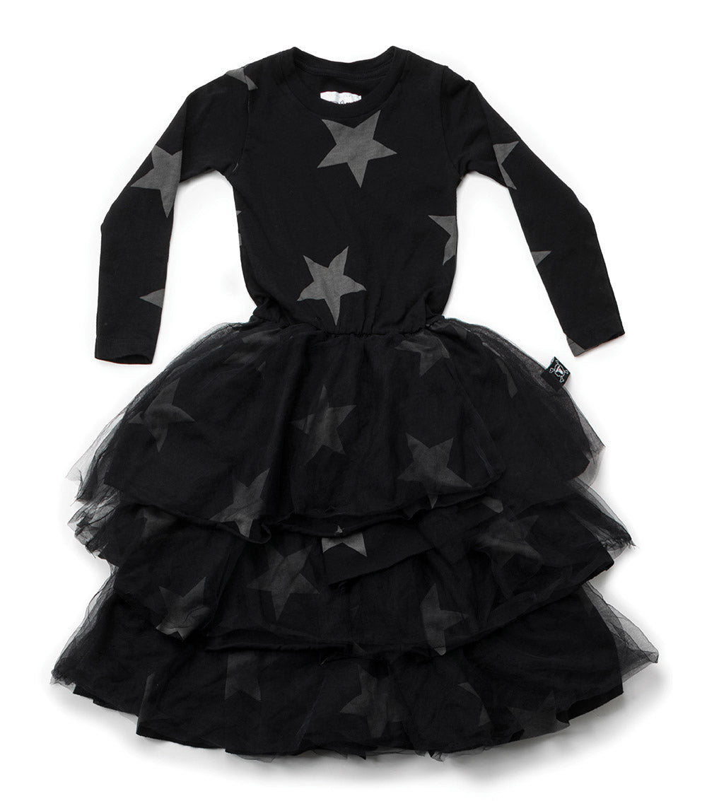 Kid | Layered Maxi Tulle Dress | Black