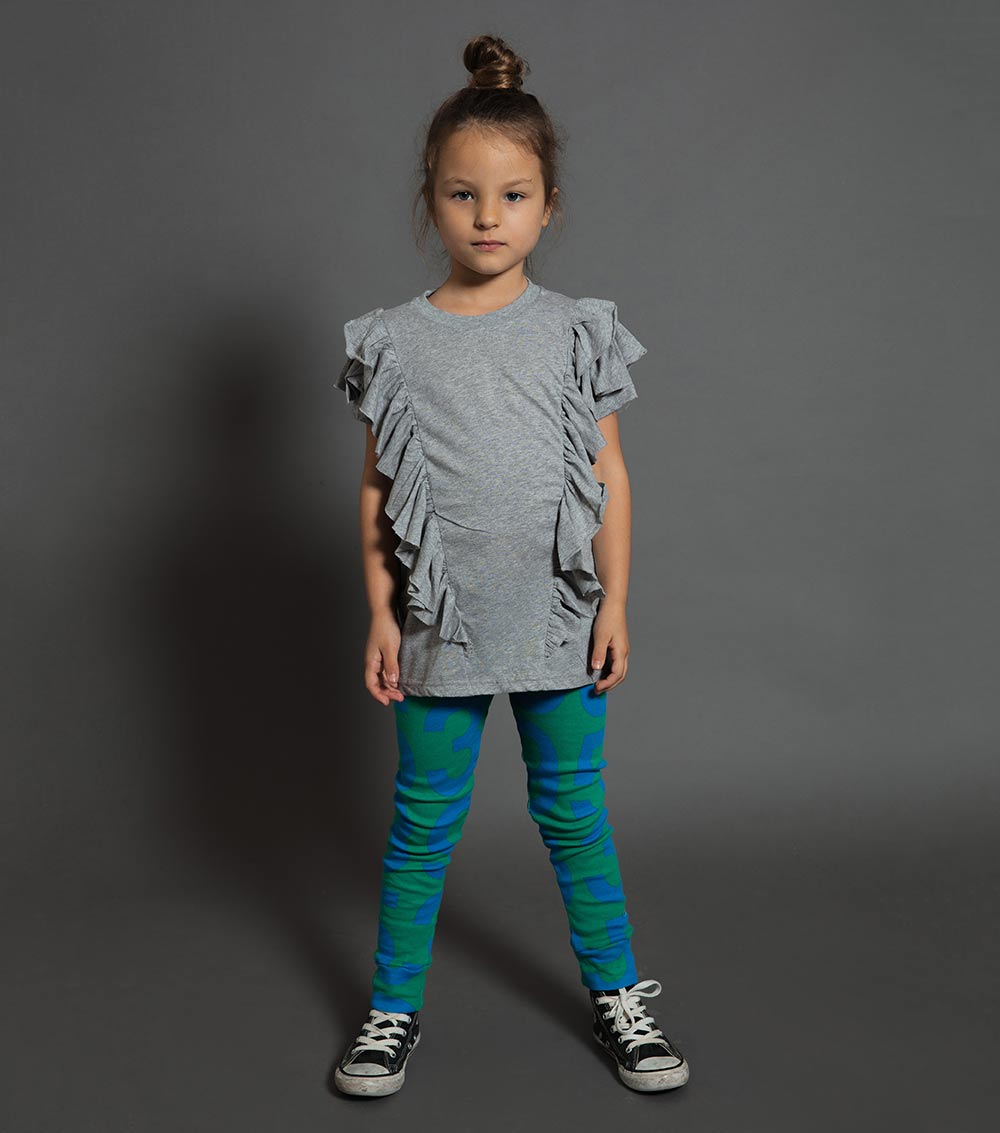 Kid | Ruffled T-Shirt | Heather Grey