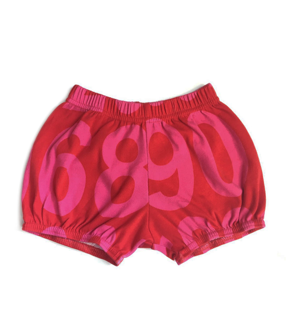 Kid | Numbered Yoga Shorts | Red