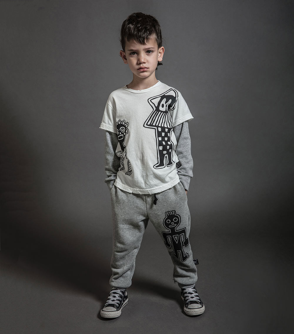 Kid | Tribal Dancers Baggy Pants | Heather Grey