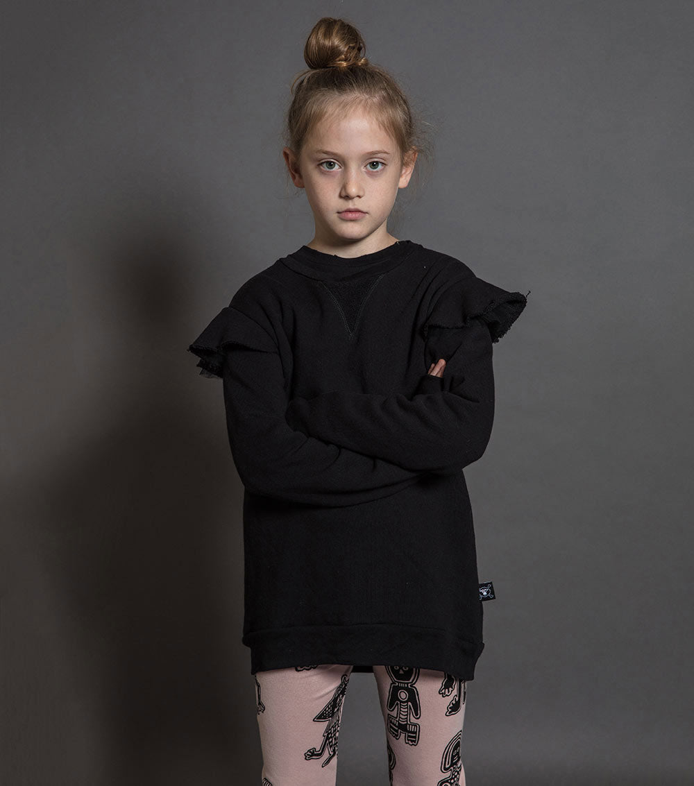 Kid | Embroidered Star Sweatshirt | Black