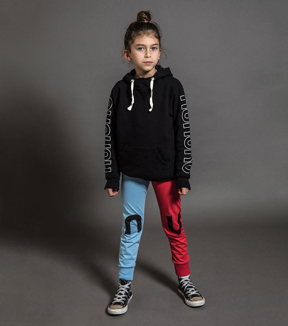 Kid | Nu Leggings | Red x Sky Blue