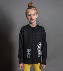 Kid | Tribal Dancers Knit Cardigan | Black