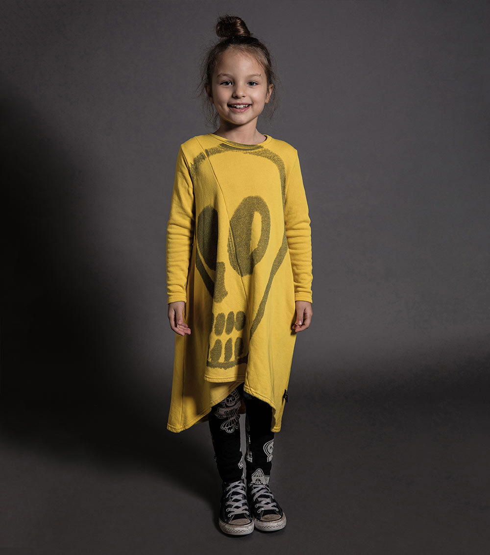 Kid | Dizzy Skull 360 Dress | Dusty Yellow