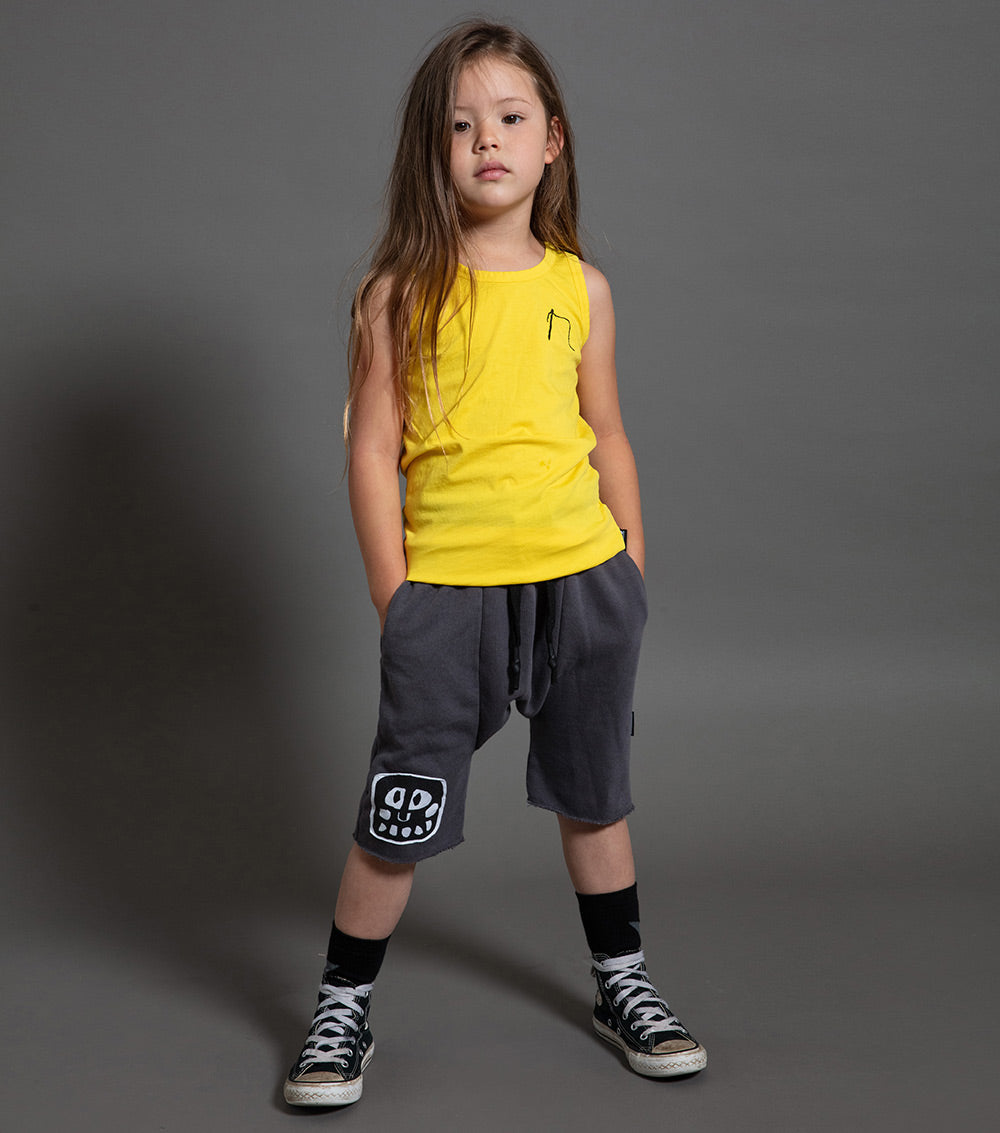 Kid | Embroidered Sewing Kit Tank Top | Vintage Grey