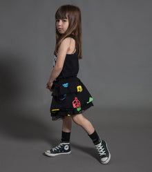 Kid | Rowdy Masks Voile Skirt | Colorful Black