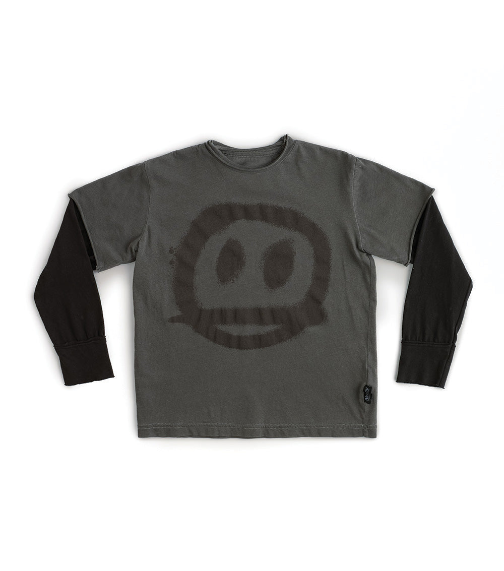 Kid | Sprayed Smile Shirt | Vintage Grey