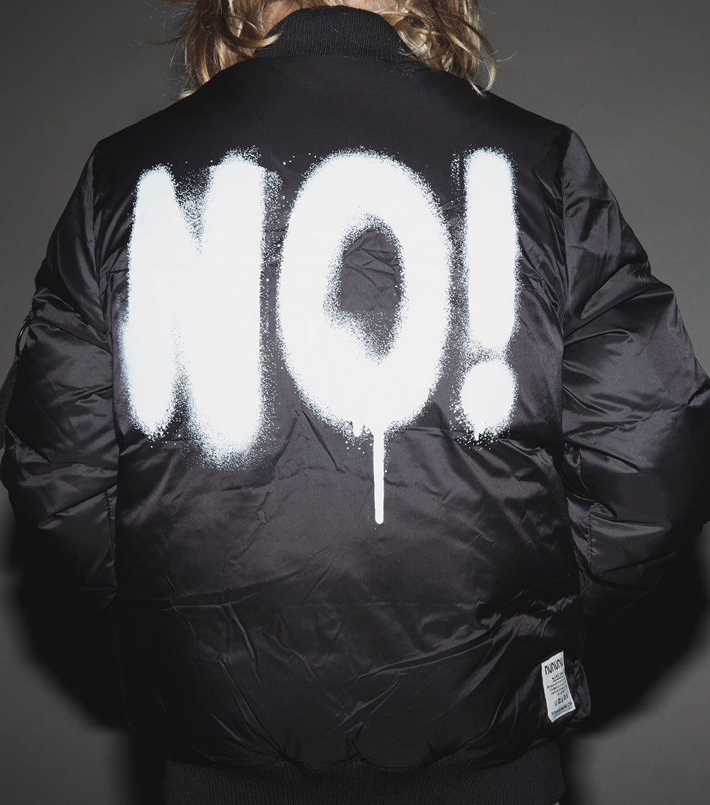 Kid | Sprayed No! Down Bomber Jacket | Black