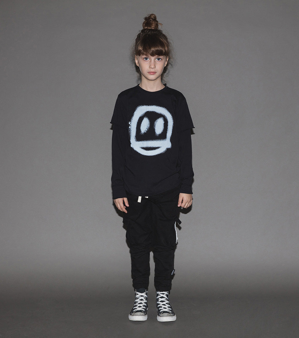 Kid | Patch Cargo Pants | Black
