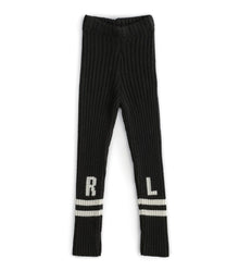 Kid | Low Stripe Knit Leggings | Black