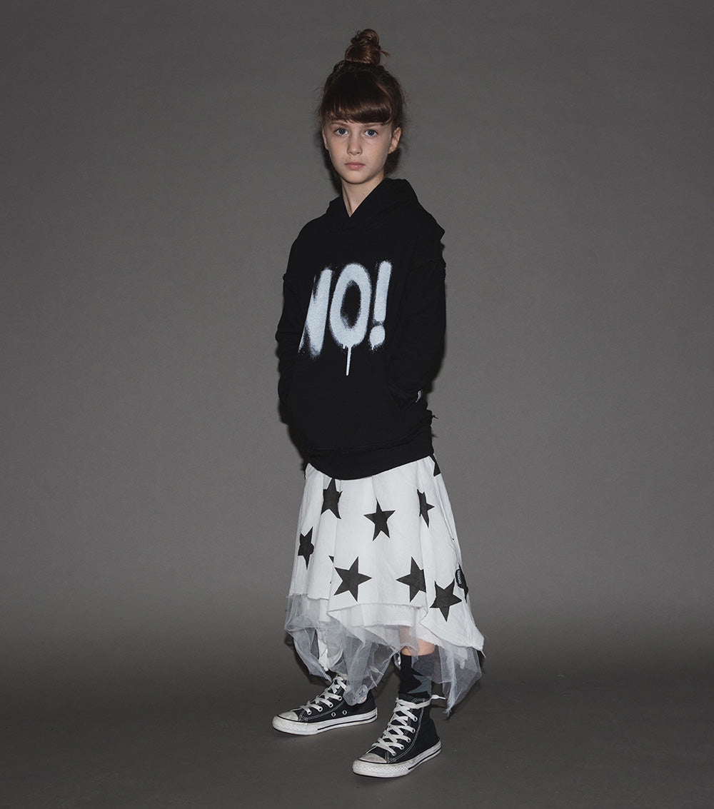Kid | Voile Star Flowy Skirt | White