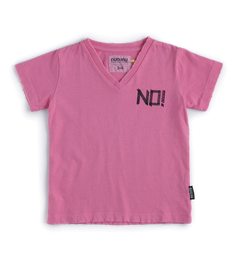 Kid | No! V Shirt | Lava Pink