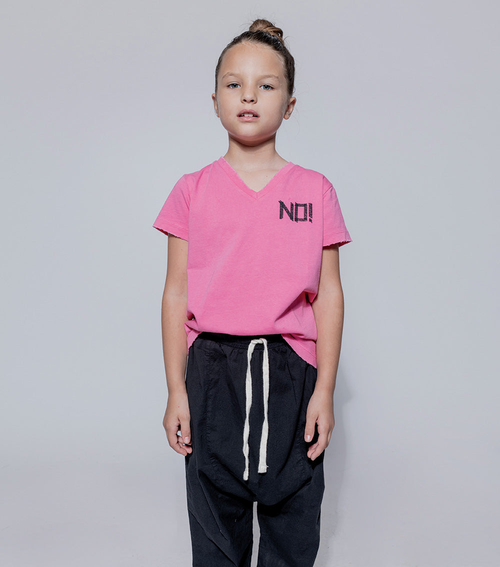 Kid | No! V Shirt | Lava Pink