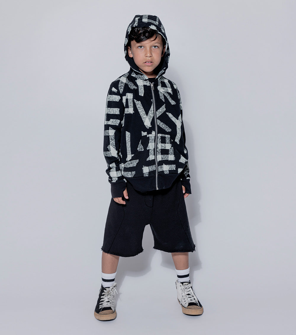Kid | Masking Tape Light Zip Hoodie | Natural